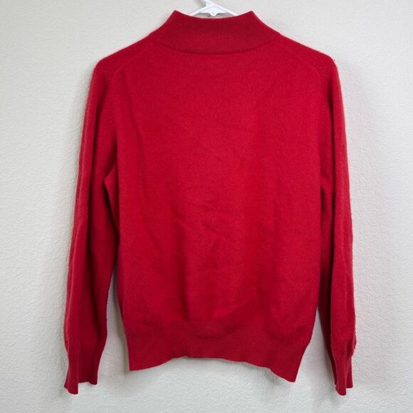 Westbound Women’s Sz M 100% Cashmere Mock Neck Sweater Pullover Red Soft Preppy - Picture 3 of 4